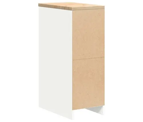 Garāžas Glabāšanas Skapis, Balts, 30X51X85 Cm Priedes Masīvkoks Vidaxl