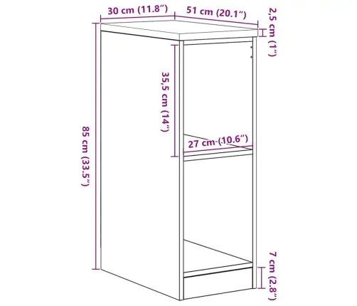 Garaaži Hoiukapp, Must 30X51X85 cm Männipuit