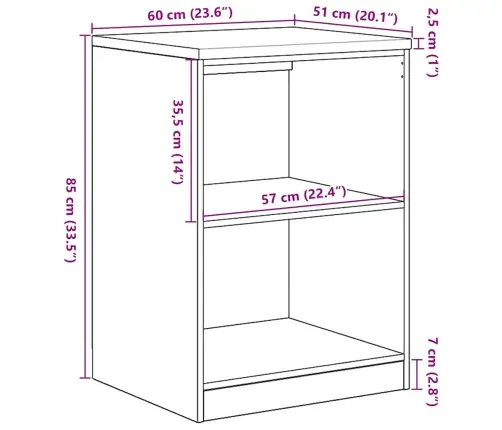Garažo Spinta, 60X51X85 cm Pušies Medienos Masyvas
