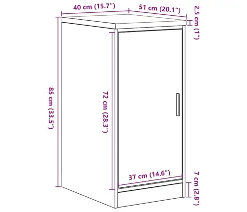 Garāžas Glabāšanas Skapis, Balts, 40X51X85 Cm Priedes Masīvkoks Vidaxl