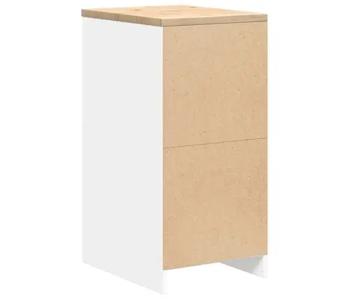 Garāžas Glabāšanas Skapis, Balts, 40X51X85 Cm Priedes Masīvkoks Vidaxl