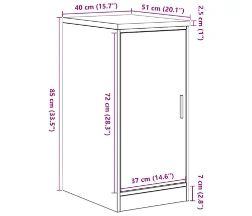 Garaaži Hoiukapp, Must 40X51X85 cm Männipuit