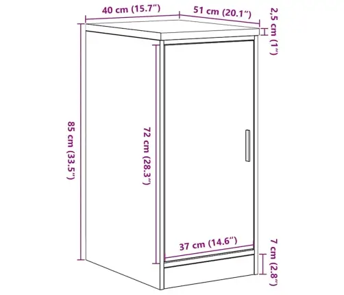 Garāžas Glabāšanas Skapis, 40X51X85 Cm Priedes Masīvkoks Vidaxl