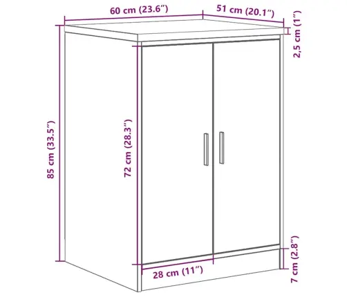 Garažo Spinta, 60X51X85 cm Pušies Medienos Masyvas