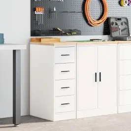 Garaaži Hoiukapp, Valge 30X51X85 cm Männipuit