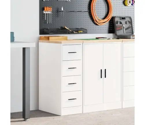 Garaaži Hoiukapp, Valge 30X51X85 cm Männipuit