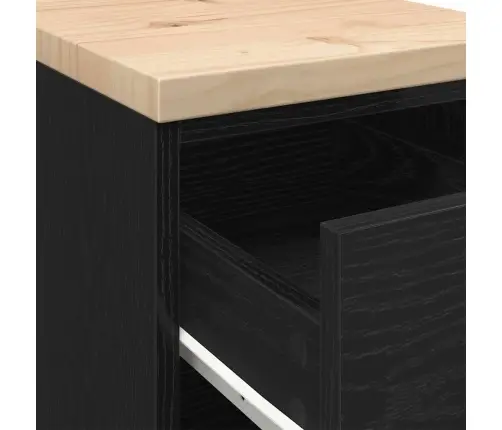 Garāžas Glabāšanas Skapis, Melns, 30X51X85 Cm Priedes Masīvkoks Vidaxl