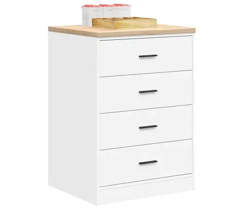 Garāžas Glabāšanas Skapis, Balts, 60X51X85 Cm Priedes Masīvkoks Vidaxl