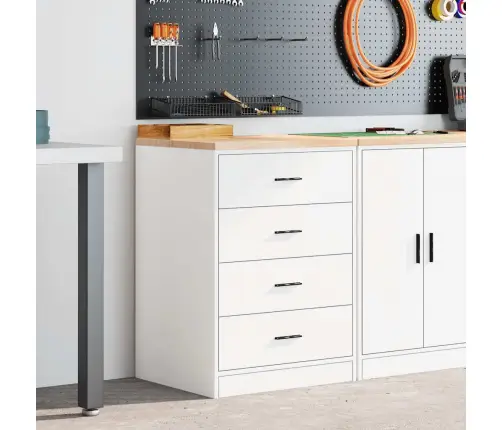 Garāžas Glabāšanas Skapis, Balts, 60X51X85 Cm Priedes Masīvkoks Vidaxl