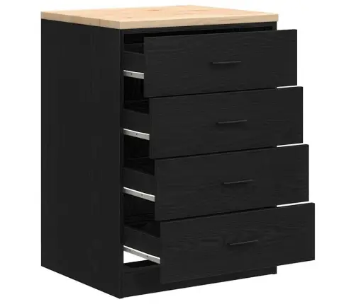 Garāžas Glabāšanas Skapis, Melns, 60X51X85 Cm Priedes Masīvkoks Vidaxl