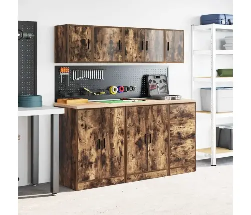 Garāžas Sienas Skapis Kūpināta Ozola Inženierijas Koks Vidaxl