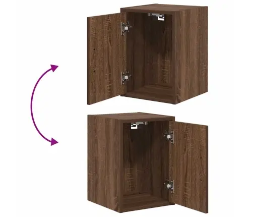 Garaaži Seinakapid 2 Tk, Pruun Tamm, Tehispuit