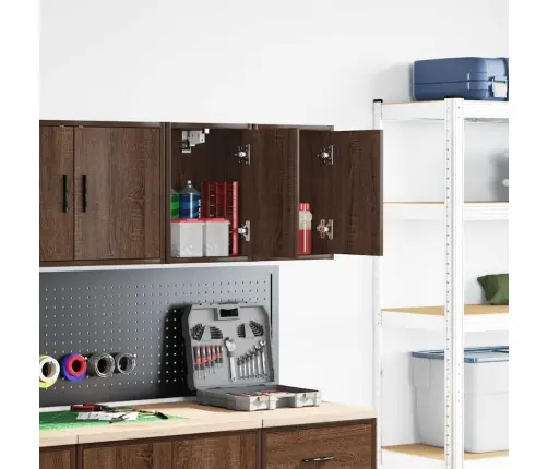 Garaaži Seinakapid 2 Tk, Pruun Tamm, Tehispuit