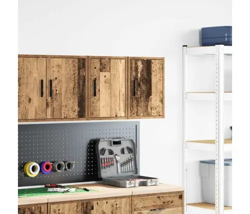 Garāžas Sienas Skapji, 2 Gab., Veci Dēļi, Inženierijas Koks Vidaxl