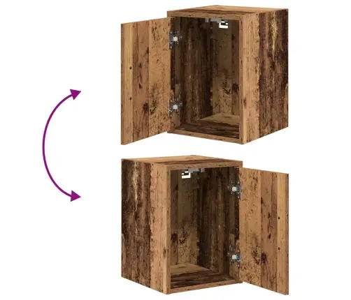 Garāžas Sienas Skapji, 2 Gab., Veci Dēļi, Inženierijas Koks Vidaxl