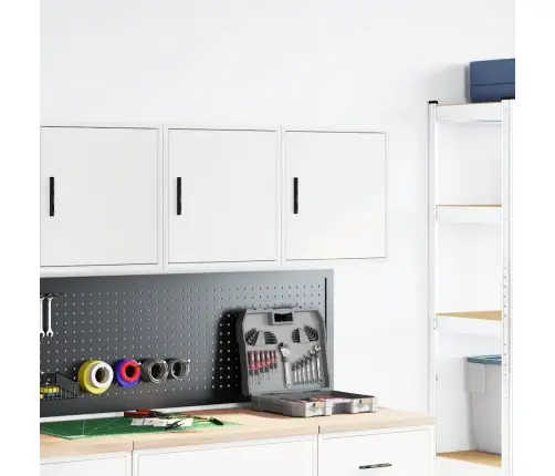 Garāžas Sienas Skapji, 2 Gab., Balti, Inženierijas Koks Vidaxl