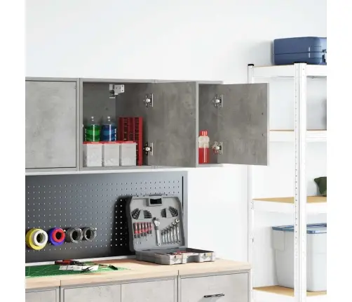 Garāžas Sienas Skapji, 2 Gab., Betona Pelēki, Inženierijas Koks Vidaxl