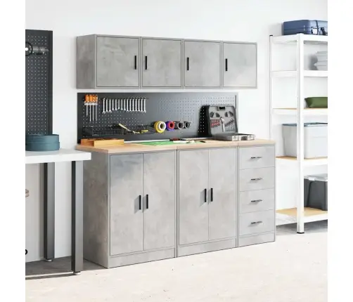 Garāžas Sienas Skapji, 2 Gab., Betona Pelēki, Inženierijas Koks Vidaxl