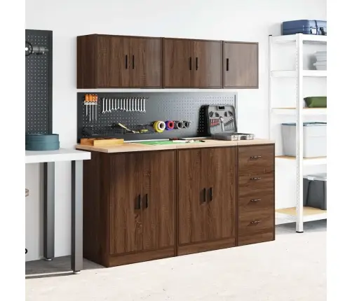 Garāžas Sienas Skapis Brūna Ozola Inženierijas Koks Vidaxl