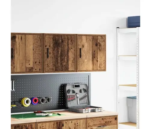 Garāžas Sienas Skapji, 2 Gab., Veci Dēļi, Inženierijas Koks Vidaxl