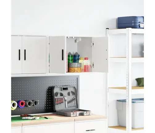 Garāžas Sienas Skapis, Balts Inženierijas Koks Vidaxl
