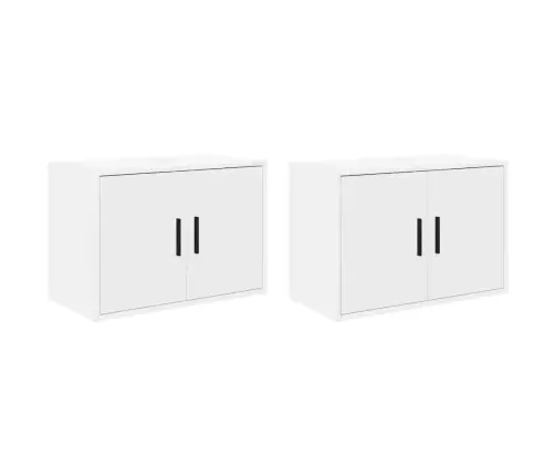 Garāžas Sienas Skapji, 2 Gab., Balti, Inženierijas Koks Vidaxl