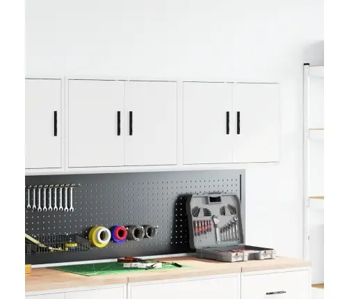 Garāžas Sienas Skapji, 2 Gab., Balti, Inženierijas Koks Vidaxl