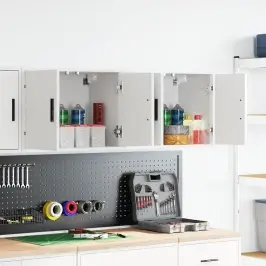 Garāžas Sienas Skapji, 2 Gab., Balti, Inženierijas Koks Vidaxl