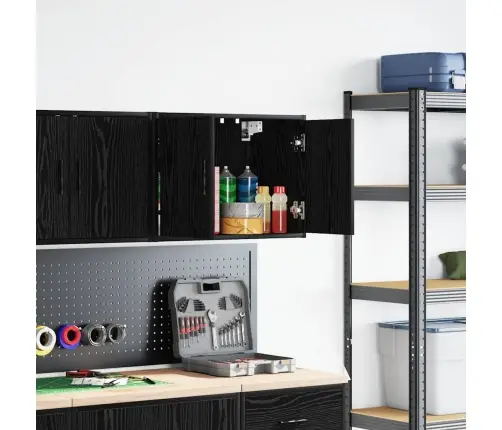 Garāžas Sienas Skapis, Melns Inženierijas Koks Vidaxl