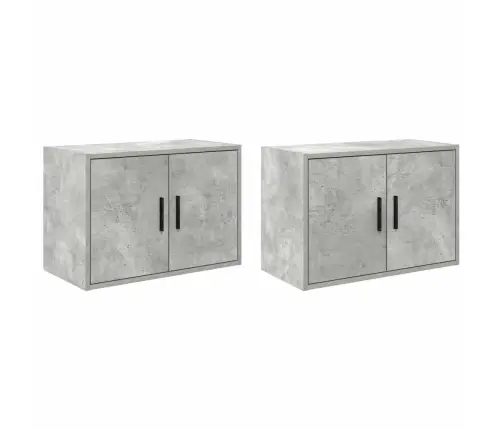 Garāžas Sienas Skapji, 2 Gab., Betona Pelēki, Inženierijas Koks Vidaxl