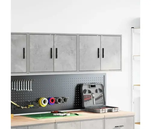 Garāžas Sienas Skapji, 2 Gab., Betona Pelēki, Inženierijas Koks Vidaxl