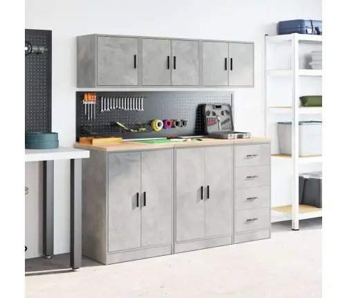 Garāžas Sienas Skapji, 2 Gab., Betona Pelēki, Inženierijas Koks Vidaxl