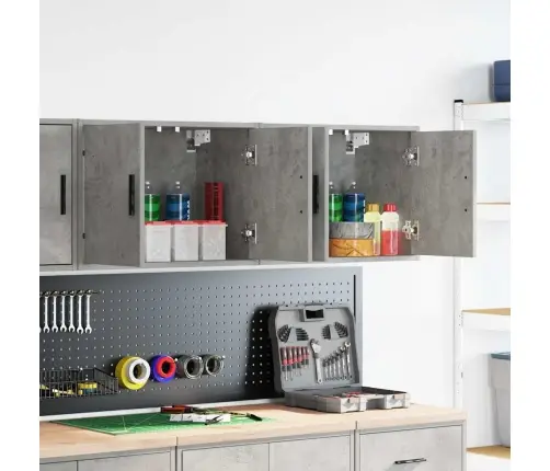 Garāžas Sienas Skapji, 2 Gab., Betona Pelēki, Inženierijas Koks Vidaxl