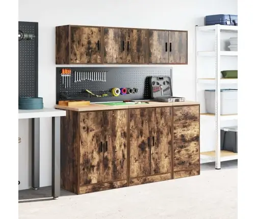 Garāžas Sienas Skapis Kūpināta Ozola Inženierijas Koks Vidaxl