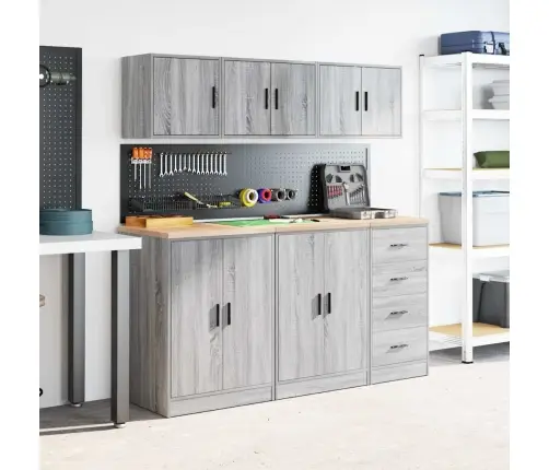 Sieninė Garažo Spinta Pilka Sonoma Inžinierinė Mediena