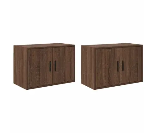 Sieninės Garažo Spintos, 2Vnt., Rudos, Mediena