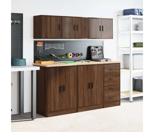 Sieninės Garažo Spintos, 2Vnt., Rudos, Mediena