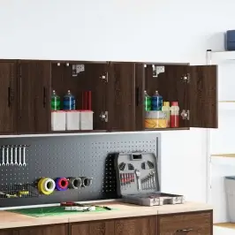 Sieninės Garažo Spintos, 2Vnt., Rudos, Mediena