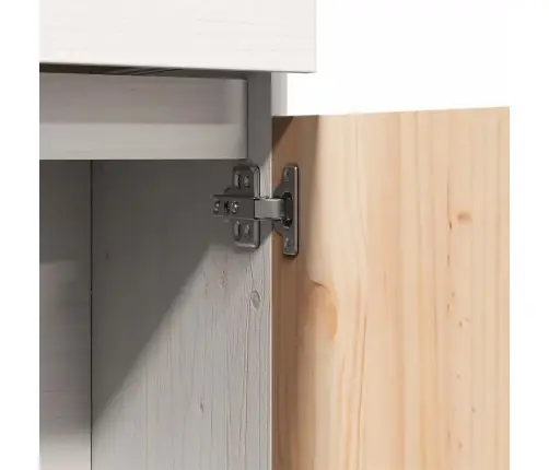 Highboard White 89X34X116,5 Cm Masīvkoka Priede Vidaxl