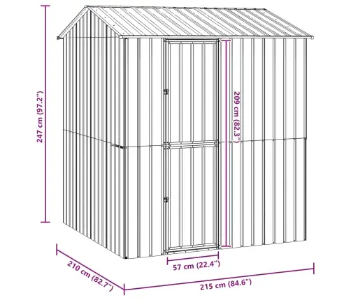 Putnu Aviārijs Pelēks 210X215X247 Cm Tērauds Vidaxl