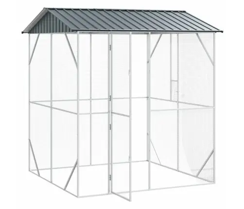 Putnu Būris Antracīta Krāsā 210X227X247 Cm Tērauds Vidaxl