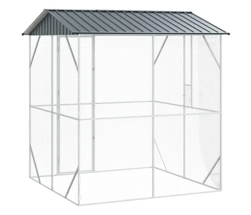 Putnu Būris Antracīta Krāsā 210X227X247 Cm Tērauds Vidaxl