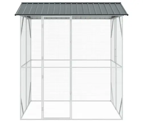 Putnu Būris Antracīta Krāsā 210X227X247 Cm Tērauds Vidaxl