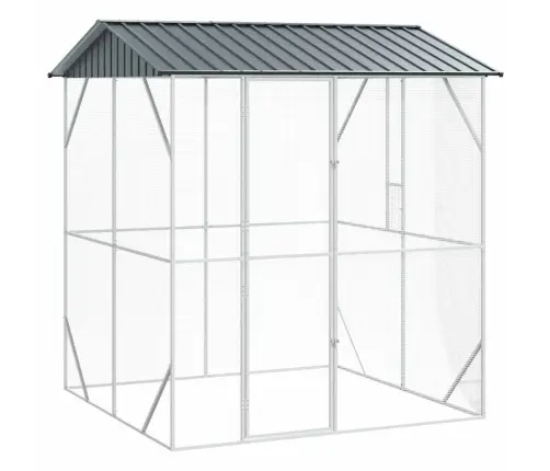 Putnu Būris Antracīta Krāsā 210X227X247 Cm Tērauds Vidaxl