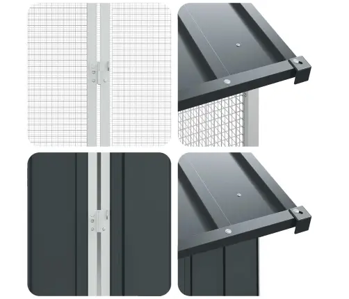 Putnu Voljēra Ar Paplašinājumu Antracīta Krāsā 210X442X247 Cm Tērauds Vidaxl