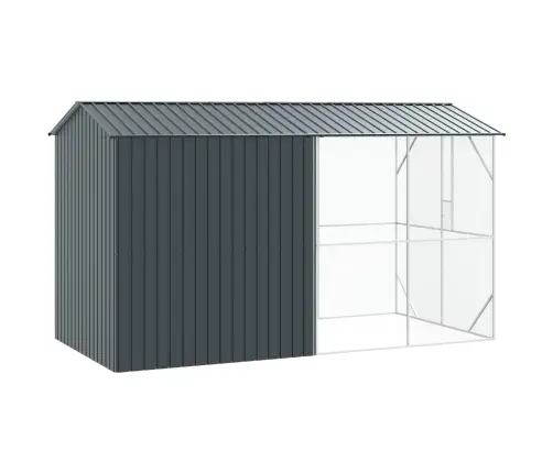 Putnu Voljēra Ar Paplašinājumu Antracīta Krāsā 210X442X247 Cm Tērauds Vidaxl