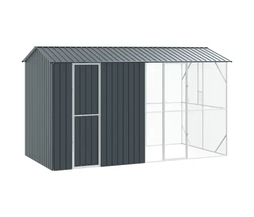 Putnu Voljēra Ar Paplašinājumu Antracīta Krāsā 210X442X247 Cm Tērauds Vidaxl