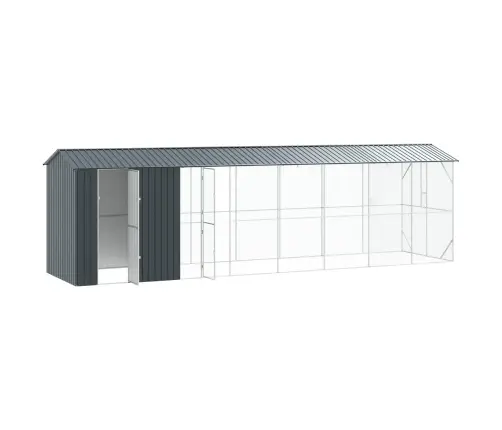 Putnu Voljēra Ar Paplašinājumu Antracīta Krāsā 210X838X247 Cm Tērauds Vidaxl