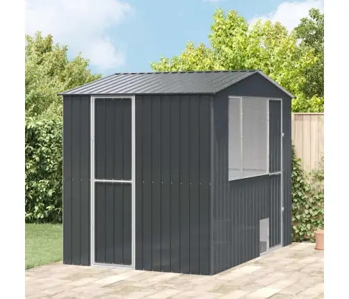 Putnu Voljēra Melnā Krāsā 310X215X247 Cm No Tērauda Vidaxl