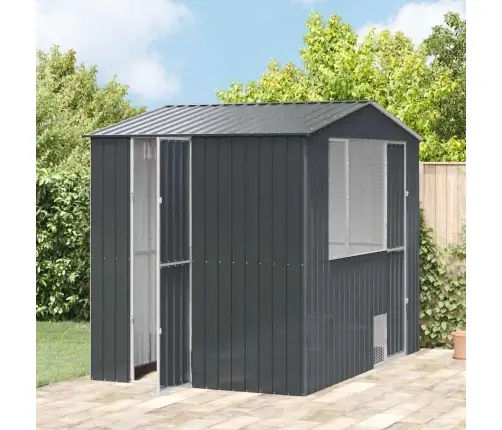 Putnu Voljēra Melnā Krāsā 310X215X247 Cm No Tērauda Vidaxl